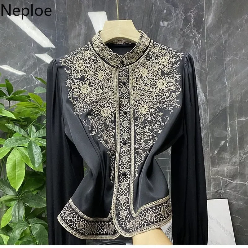 Elegant Blouses Womens Clothes Tops Vintage Blusas De Mujer Stand Collar Embroidery Blouse Korean Fashion Long Sleeve Shirt
Elegant Blouses Womens Clothes Tops Vintage Blusas De Mujer Stand Collar Embroidery Blouse Korean Fashion Long Sleeve Shirt