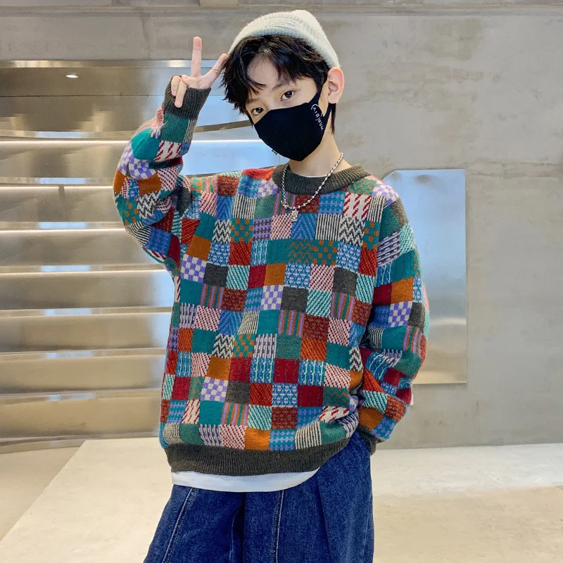 Autumn Winter Fashion Sweater for Teens Round Neck Knit Tops Kids Clothes for Girls Colorful Jacquard Thick Warm Pullover 4-14 Y
Autumn Winter Fashion Sweater for Teens Round Neck Knit Tops Kids Clothes for Girls Colorful Jacquard Thick Warm Pullover 4-14 Y