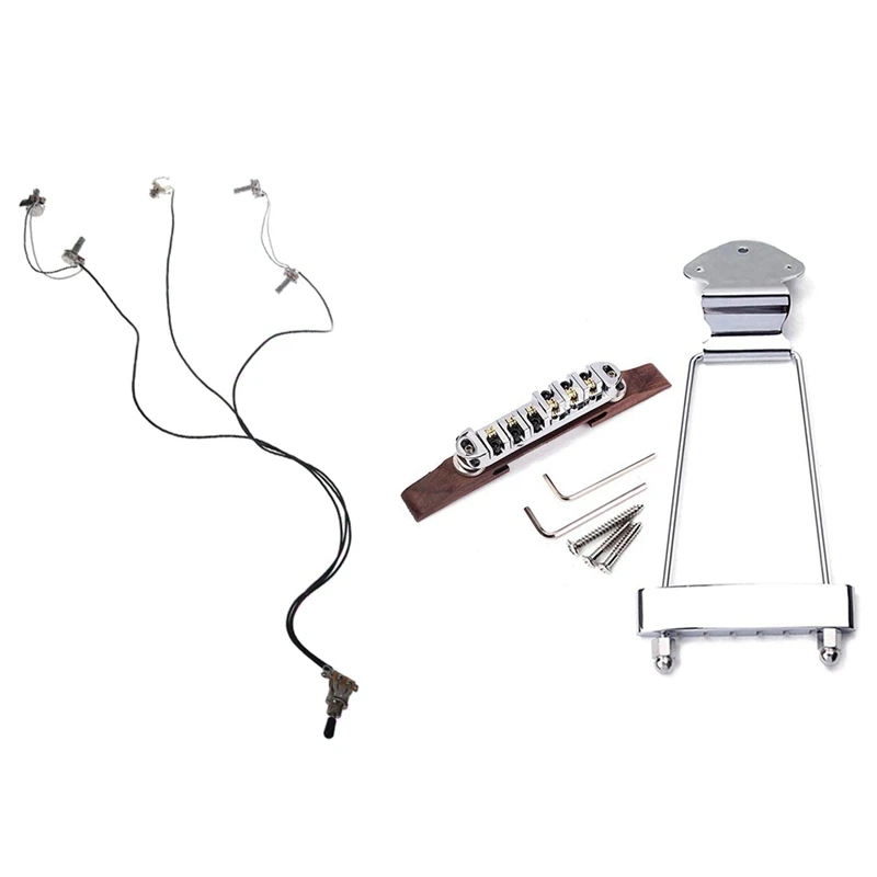 Electric Guitar Parts Wiring Harness 2V1T 500K Pots Tone 3 Way Toggle Switch & 6 String Jazz Guitar Rosewood Bridge
Electric Guitar Parts Wiring Harness 2V1T 500K Pots Tone 3 Way Toggle Switch & 6 String Jazz Guitar Rosewood Bridge