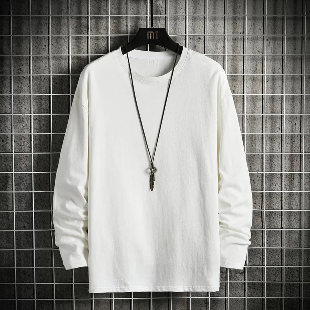 Mens Autumn Cotton Casual Pullover Long Sleeves T Shirt Korean Slim Blouse Solid Tops Tee Fashion Male Round Neck Bottom Shirt
Mens Autumn Cotton Casual Pullover Long Sleeves T Shirt Korean Slim Blouse Solid Tops Tee Fashion Male Round Neck Bottom Shirt