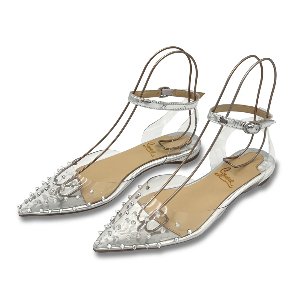 Luxury Designer Rivets Transparent Women Loafers Red Bottom Pointed Toe Flat Shoes Sexy Lady Wedding Party Dance Shoes
Luxury Designer Rivets Transparent Women Loafers Red Bottom Pointed Toe Flat Shoes Sexy Lady Wedding Party Dance Shoes