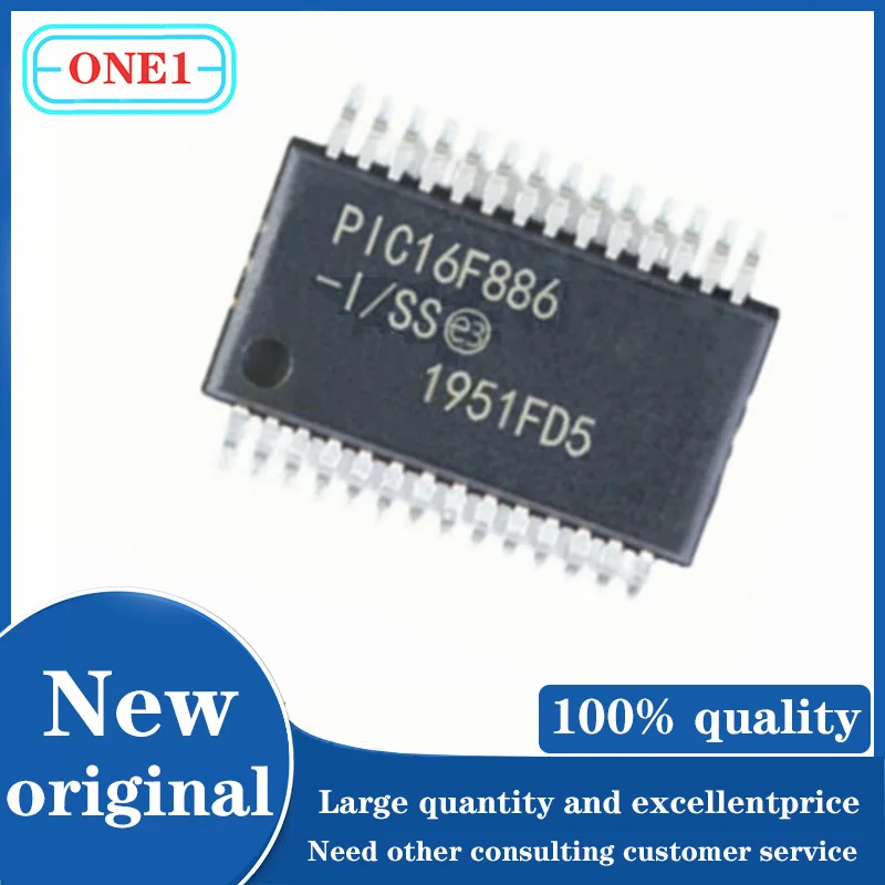 

1PCS/lot Chip New original PIC16F886-I/SS PIC16F886-I PIC16F886 IC MCU 8BIT 14KB FLASH 28SSOP