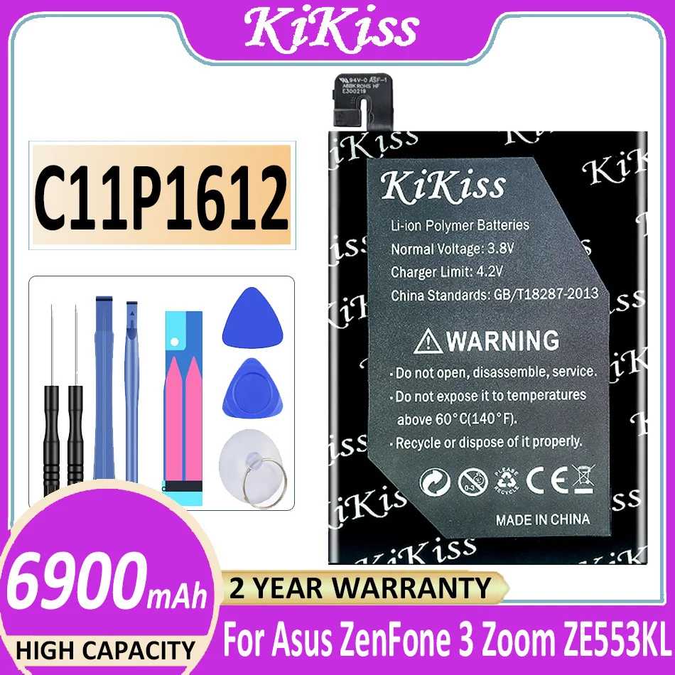 Мощный аккумулятор KiKiss C11P1612 6900 мАч для Asus ZE553KL, ZenFone 3 Zoom, ZenFone3 Zoom Dual SIM LTE, Zenfone 3 Zoom S
Мощный аккумулятор KiKiss C11P1612 6900 мАч для Asus ZE553KL, ZenFone 3 Zoom, ZenFone3 Zoom Dual SIM LTE, Zenfone 3 Zoom S