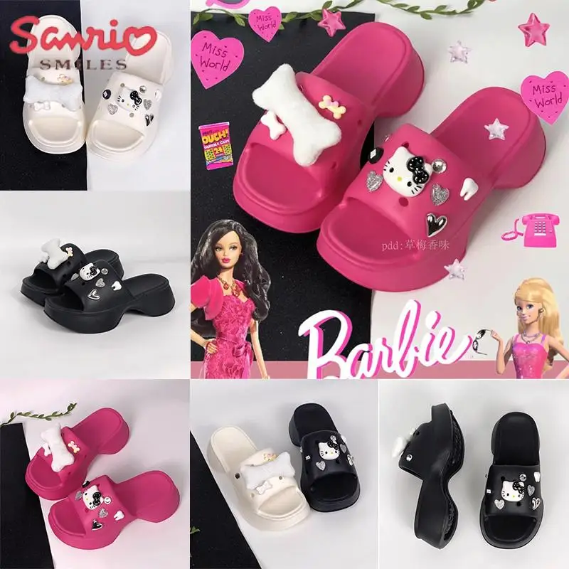 Шлепанцы Kawaii Sanrio, Hello Kitty Y2K в стиле аниме, верхняя одежда, толстая подошва, Нескользящие, горячие пляжные туфли, шлепанцы для девушек
Шлепанцы Kawaii Sanrio, Hello Kitty Y2K в стиле аниме, верхняя одежда, толстая подошва, Нескользящие, горячие пляжные туфли, шлепанцы для девушек