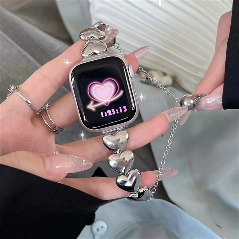 Luxury Love Metal Stainless Steel Bracelet For Apple Watch Band 49mm 45mm 41mm 42mm 44mm Lady Strap For iWatch Ultra 8 7 6543 SE
Luxury Love Metal Stainless Steel Bracelet For Apple Watch Band 49mm 45mm 41mm 42mm 44mm Lady Strap For iWatch Ultra 8 7 6543 SE