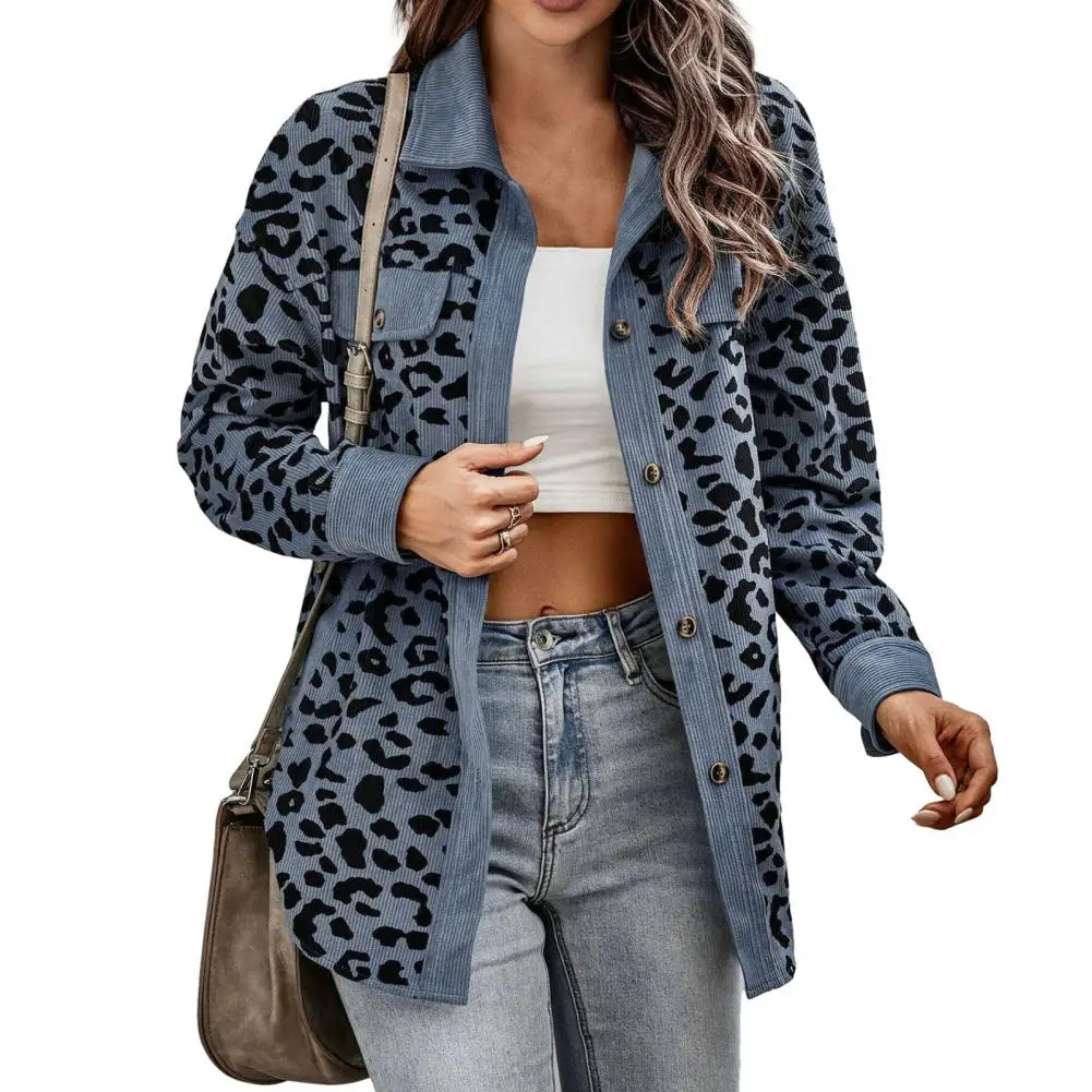 Spring Autumn Thin Shirt Coat Women Lapel Long Sleeve Single Breasted Leopard Patchwork Color Loose Jacket Women Outwear
Spring Autumn Thin Shirt Coat Women Lapel Long Sleeve Single Breasted Leopard Patchwork Color Loose Jacket Women Outwear