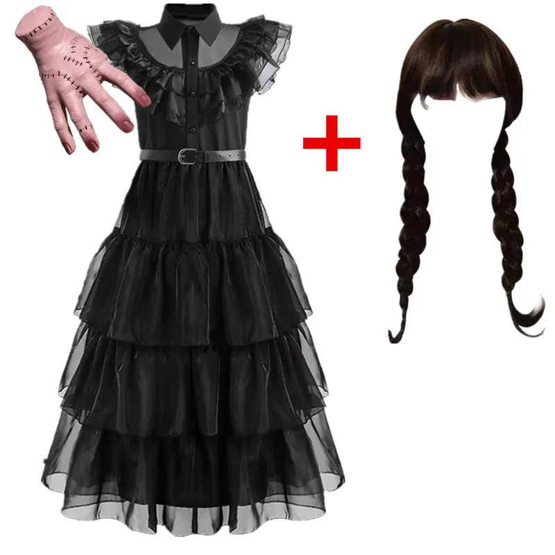Movie Wednesday Costumes Girls Birthday Princess Costume Black Fancy Halloween Carnival Wednesday Cosplay Dresses for Kids
Movie Wednesday Costumes Girls Birthday Princess Costume Black Fancy Halloween Carnival Wednesday Cosplay Dresses for Kids