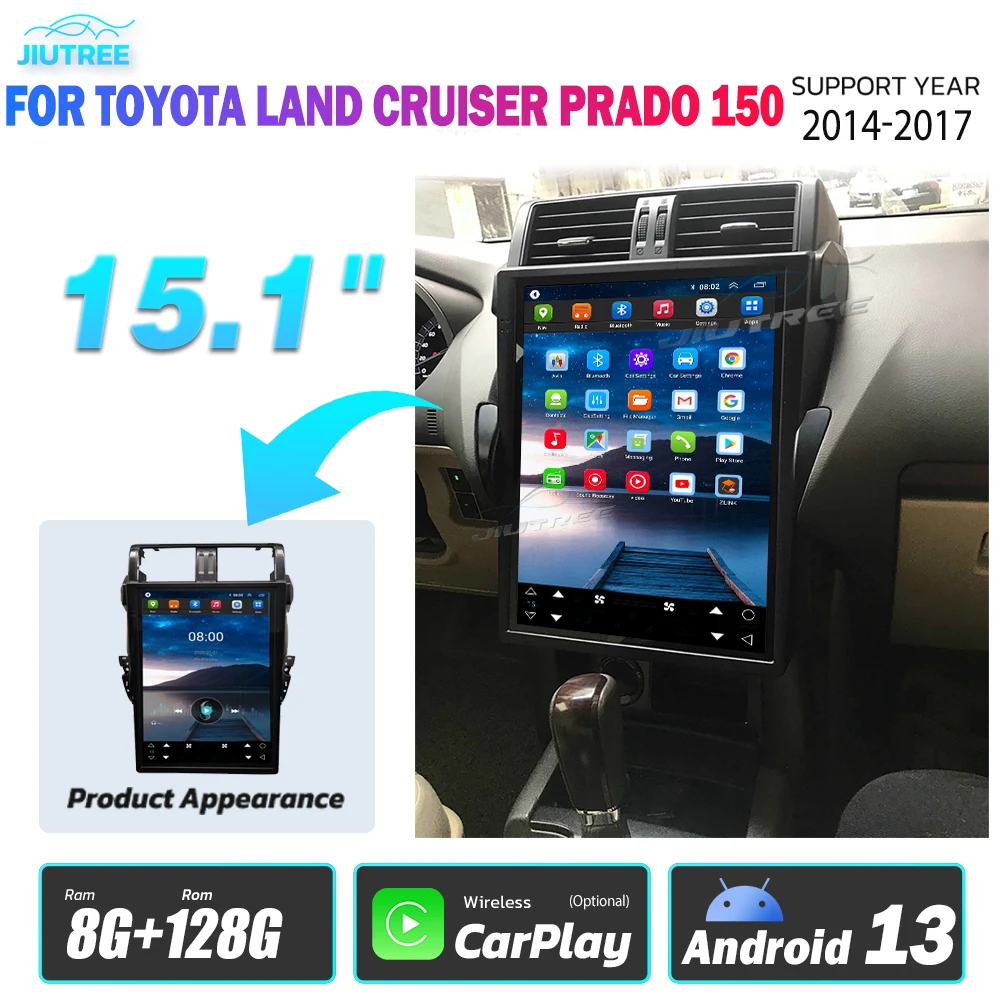 Автомобильный радиоприемник Tesla, 15 дюймов, Android, для TOYOTA Land Cruiser Prado LC150 2014-2017, мультимедийный плеер 128G, головное устройство, радио, GPS-навигация
Автомобильный радиоприемник Tesla, 15 дюймов, Android, для TOYOTA Land Cruiser Prado LC150 2014-2017, мультимедийный плеер 128G, головное устройство, радио, GPS-навигация