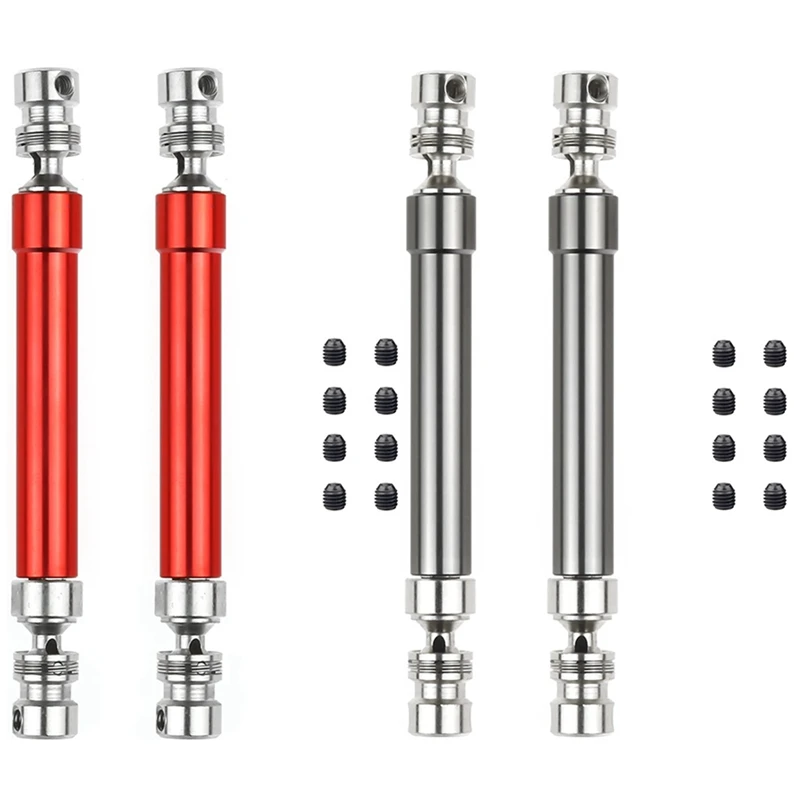4PCS Metal CVD Drive Shaft 110-160Mm For 1/10 RC Rock Crawler Axial SCX10 90046 Traxxas Trx4,Red & 2Titanium
4PCS Metal CVD Drive Shaft 110-160Mm For 1/10 RC Rock Crawler Axial SCX10 90046 Traxxas Trx4,Red & 2Titanium