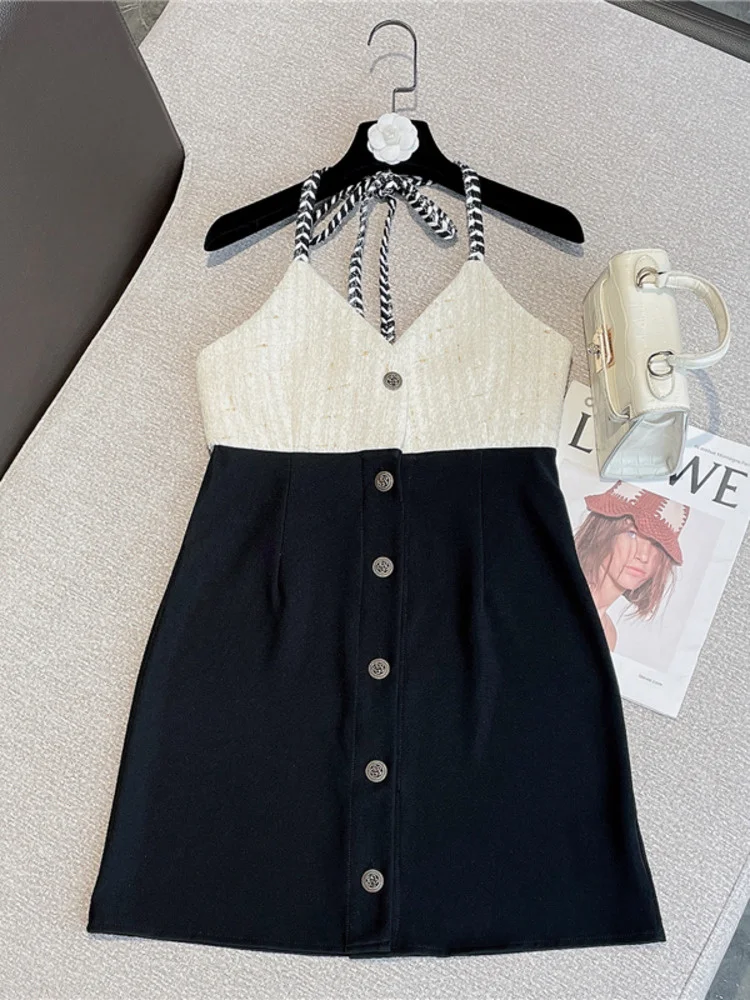 Summer 2022 New Arrival Sleeveless Lace Up Halter V Neck Bandage Tweed Long Dress Women GE923
Summer 2022 New Arrival Sleeveless Lace Up Halter V Neck Bandage Tweed Long Dress Women GE923