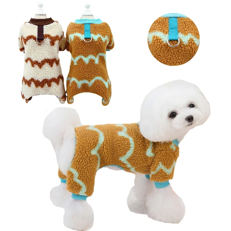 

Winter Warm Dog Jumpsuit Fleece Soft Puppy Overalls Plush Pet Pajamas for Small Medium Dogs Chihuahua French Bulldog Costumes