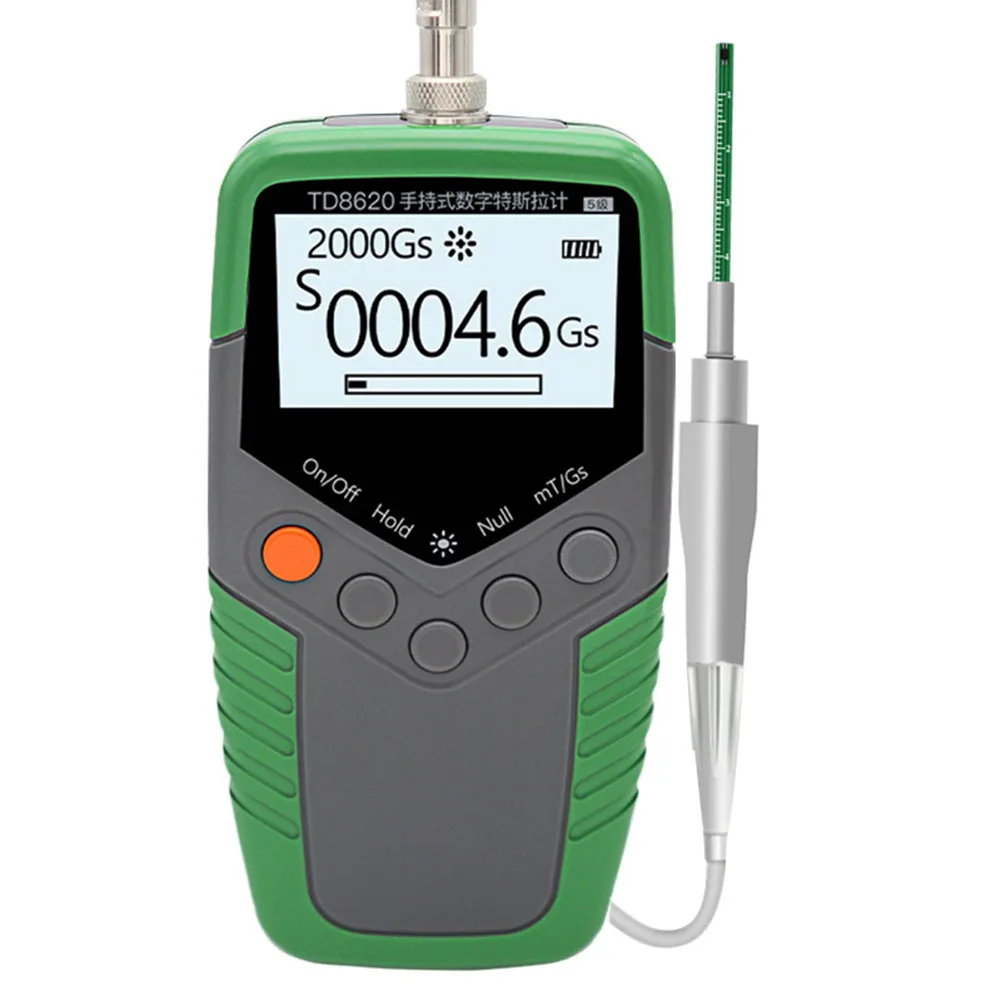 TD8620 Ручной цифровой Измеритель Гаусса с постоянным магнитом для Tesla Meter 5% 2% 1% 4-разрядный Высокочувствительный измерительный инструмент 0-24 000 мт
TD8620 Ручной цифровой Измеритель Гаусса с постоянным магнитом для Tesla Meter 5% 2% 1% 4-разрядный Высокочувствительный измерительный инструмент 0-24 000 мт