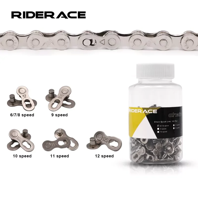 100 Pairs Bicycle Chain Link Connector 6/7/8/9/10/11/12 Speed Joint Magic Buckle Mountain Road Bike Chain Cycling Accessories
100 Pairs Bicycle Chain Link Connector 6/7/8/9/10/11/12 Speed Joint Magic Buckle Mountain Road Bike Chain Cycling Accessories