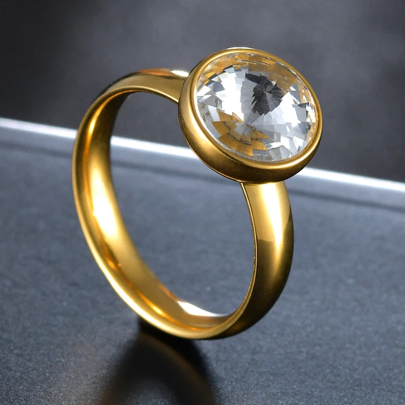 Trendy Women Crystal Ring Gold Color Round Clear Female Girls Bridal Engagement Wedding Classic Finger Jewelry Gift
Trendy Women Crystal Ring Gold Color Round Clear Female Girls Bridal Engagement Wedding Classic Finger Jewelry Gift