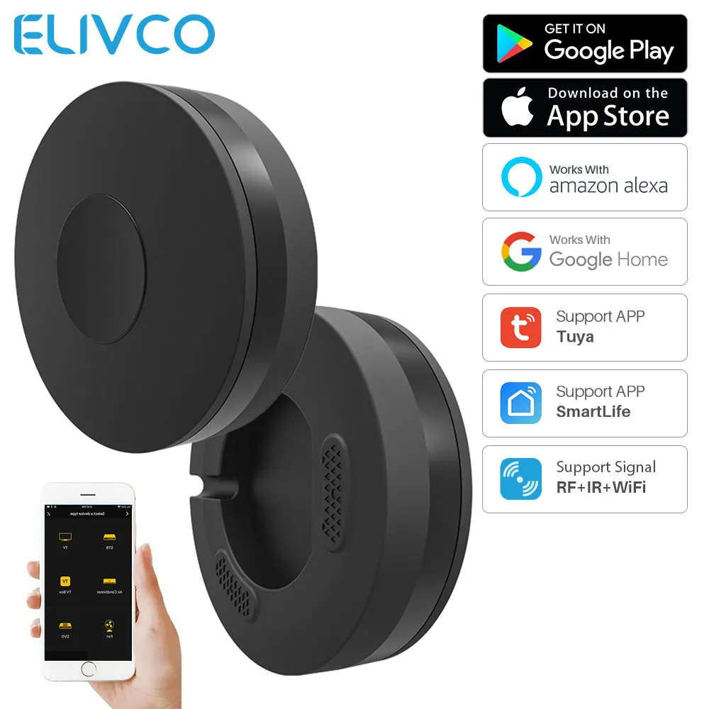 Tuya WiFi RF IR Universal Remote Controller,for TV Air Conditioner,App Remote Control,Support Alexa Google Home Voice Control
Tuya WiFi RF IR Universal Remote Controller,for TV Air Conditioner,App Remote Control,Support Alexa Google Home Voice Control