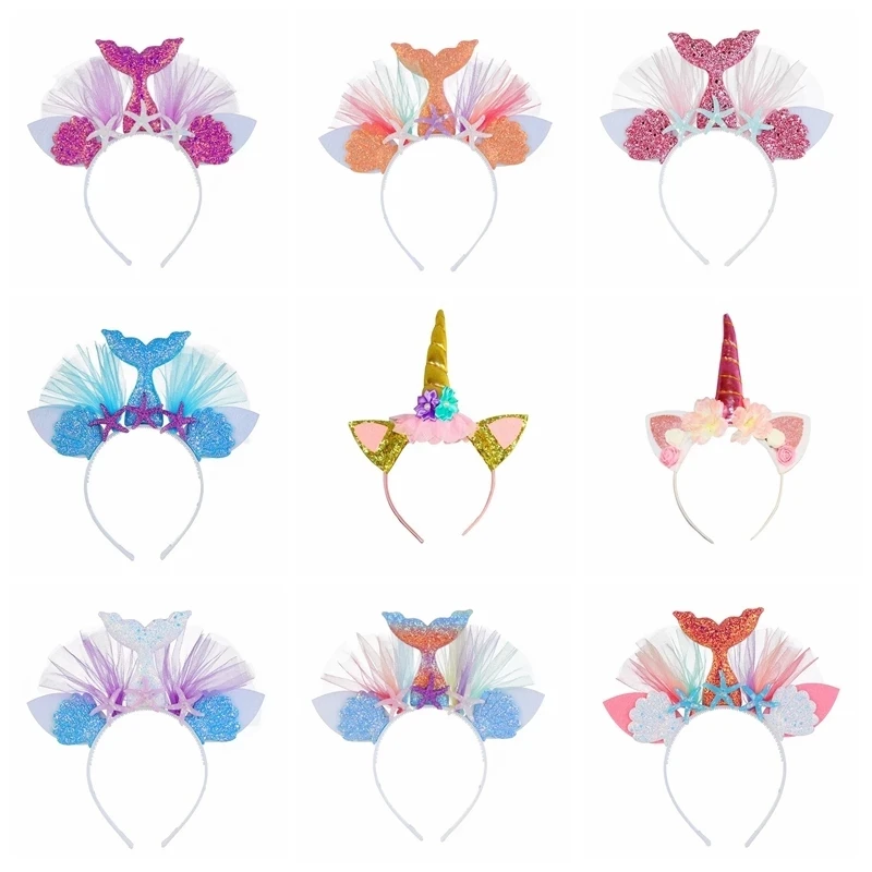 1pcs Cartoon Mermaid Party Crown Headband Mermaid Tail Hat Photo Props for Girl 1st Birthday Party Mermaid Hair Accessories
1pcs Cartoon Mermaid Party Crown Headband Mermaid Tail Hat Photo Props for Girl 1st Birthday Party Mermaid Hair Accessories