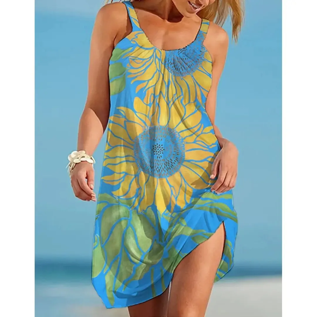 2022 Fashion Brand Sunflowers 3D Print Beach Dress Women Sundress Sleeveless Sexy Dresses Bikini Summer Holiday Beachwear Dress
2022 Fashion Brand Sunflowers 3D Print Beach Dress Women Sundress Sleeveless Sexy Dresses Bikini Summer Holiday Beachwear Dress