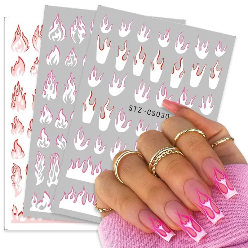 3D Fire Flame Nail Stickers Flower Abstract Design Nail Art Decals Fashion Lines Stripe Tape Wraps Slider for Nail Decorations
3D Fire Flame Nail Stickers Flower Abstract Design Nail Art Decals Fashion Lines Stripe Tape Wraps Slider for Nail Decorations