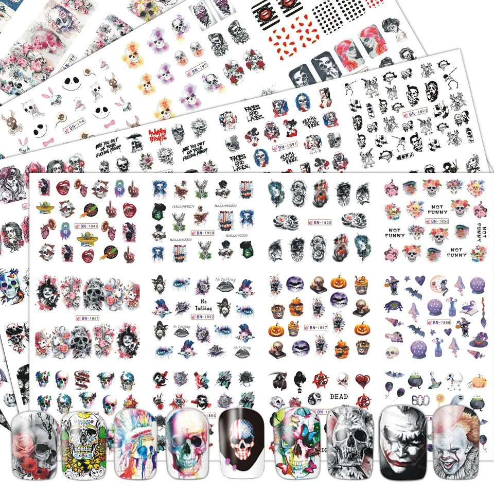 Nail Stickers, Halloween Water Transfer Nail Stickers, Halloween Ghost Face Skull Nail Art Stickers Nail DIY
Nail Stickers, Halloween Water Transfer Nail Stickers, Halloween Ghost Face Skull Nail Art Stickers Nail DIY