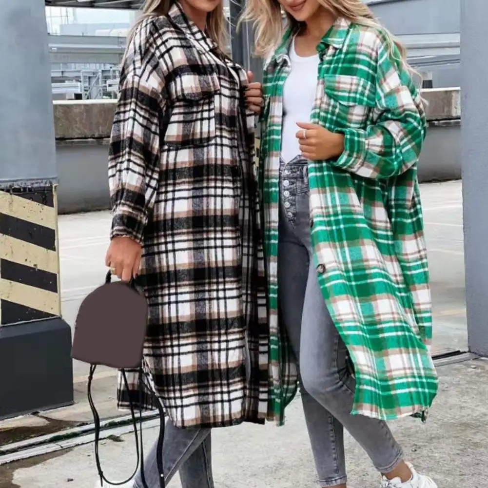 Women Jackets Coat Single-breasted Long Sleeve Midi Length Loose Classic Plaid Print Spring Coats Women Clothing chaqueta mujer
Women Jackets Coat Single-breasted Long Sleeve Midi Length Loose Classic Plaid Print Spring Coats Women Clothing chaqueta mujer