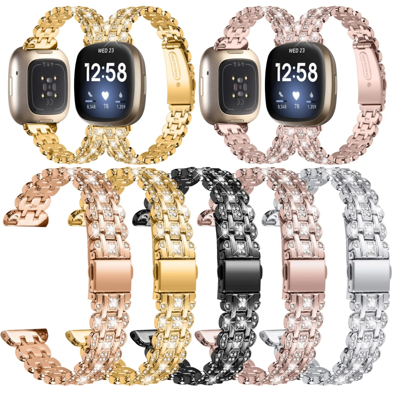 Цветные браслеты для стильного ремешка, подходящие для Fitbit Versa3, ювелирные изделия из нержавеющей стали, ремешок на запястье
Цветные браслеты для стильного ремешка, подходящие для Fitbit Versa3, ювелирные изделия из нержавеющей стали, ремешок на запястье