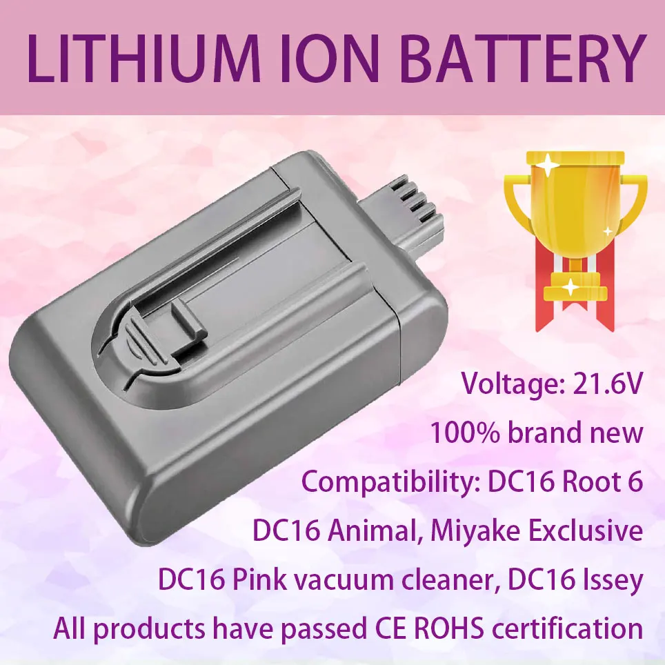 2022 сменная батарея 21,6 в пылесос DC16 root 6 DC16 animal DC16 pink 12097 912433-01 912433-03 912433-04 BP01
2022 сменная батарея 21,6 в пылесос DC16 root 6 DC16 animal DC16 pink 12097 912433-01 912433-03 912433-04 BP01