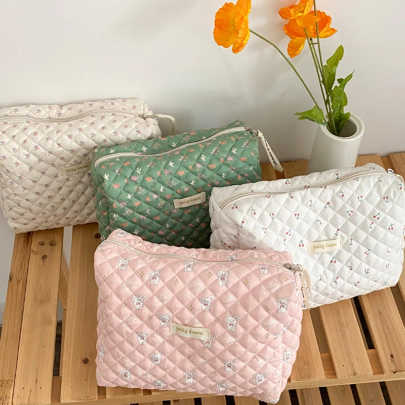 Quilting Clutches Soft Cotton Women Zipper Cosmetic Organizer Cute Makeup Bag Large Make Up Purse Portable Handbag Storage bag
Quilting Clutches Soft Cotton Women Zipper Cosmetic Organizer Cute Makeup Bag Large Make Up Purse Portable Handbag Storage bag