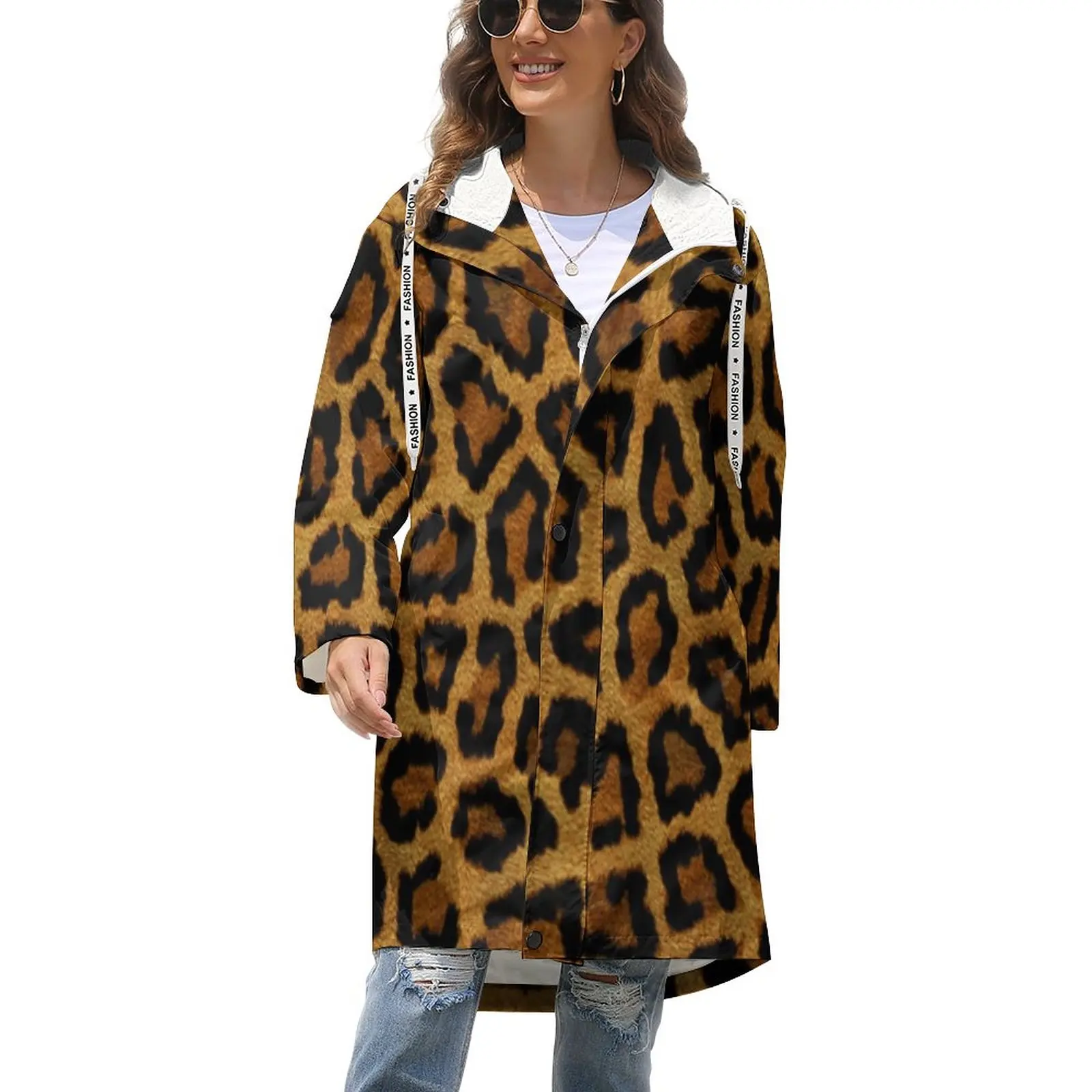 Wild Animal Thick Winter Coat Leopard Print Kawaii Hooded Trench Coats Female Custom Outdoor Windbreaker Gift
Wild Animal Thick Winter Coat Leopard Print Kawaii Hooded Trench Coats Female Custom Outdoor Windbreaker Gift