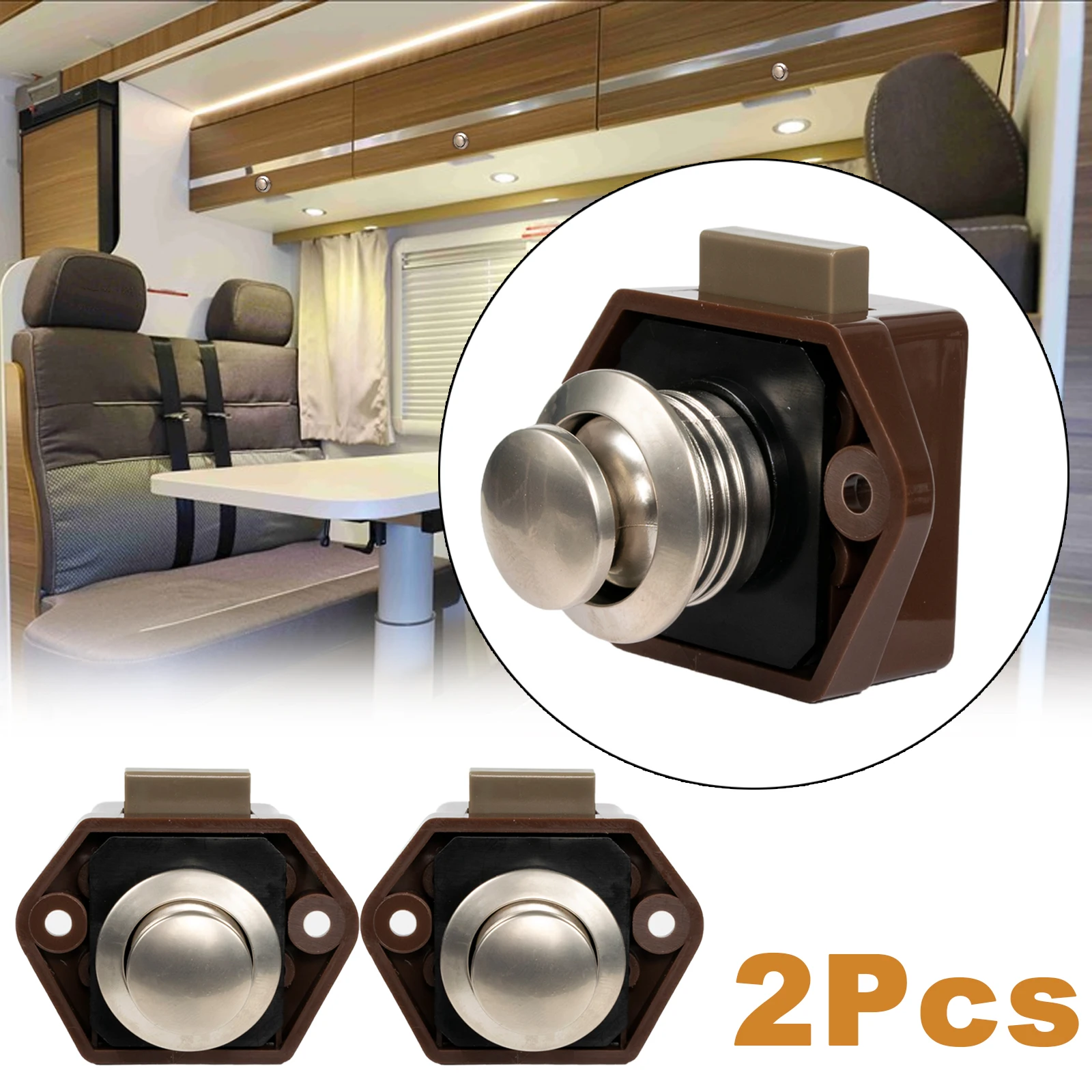 2x Zinc Alloy Keyless Push Button Catch Locks Latch Knobs Drawer Cupboard Door Cabinet Drawer Handle For Campervan RV Boat Brown
2x Zinc Alloy Keyless Push Button Catch Locks Latch Knobs Drawer Cupboard Door Cabinet Drawer Handle For Campervan RV Boat Brown