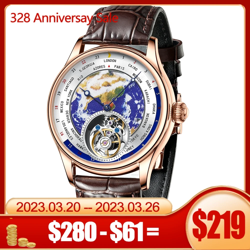 AESOP Diamond Mens Luxury Tourbillon Mechanical Wrist Watches Waterproof Skeleton Sapphire Flying Tourbillon Watch for Men Earth
AESOP Diamond Mens Luxury Tourbillon Mechanical Wrist Watches Waterproof Skeleton Sapphire Flying Tourbillon Watch for Men Earth