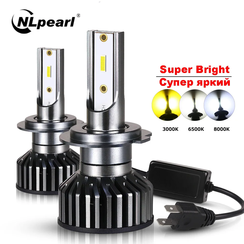 

NLpearl 2x Car LED H4 H7 H1 H8 H11 H9 HB3 9005 HB4 9006 Hir2 9012 LED Headlights Bulb 12V 50W 12000LM 6500K 8000K Headlamp