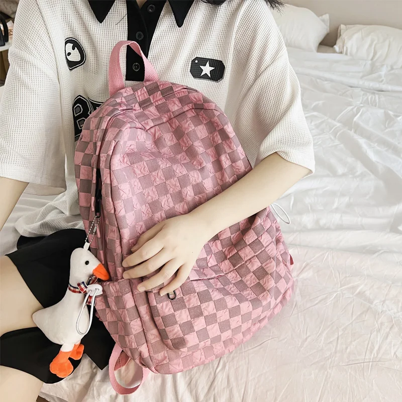 Fashion Plaid Women Backpack Female Cute Nylon Travel Bag Kawaii Girls Schoolbag Student Bookbag Waterproof College Cool Mochila
Fashion Plaid Women Backpack Female Cute Nylon Travel Bag Kawaii Girls Schoolbag Student Bookbag Waterproof College Cool Mochila