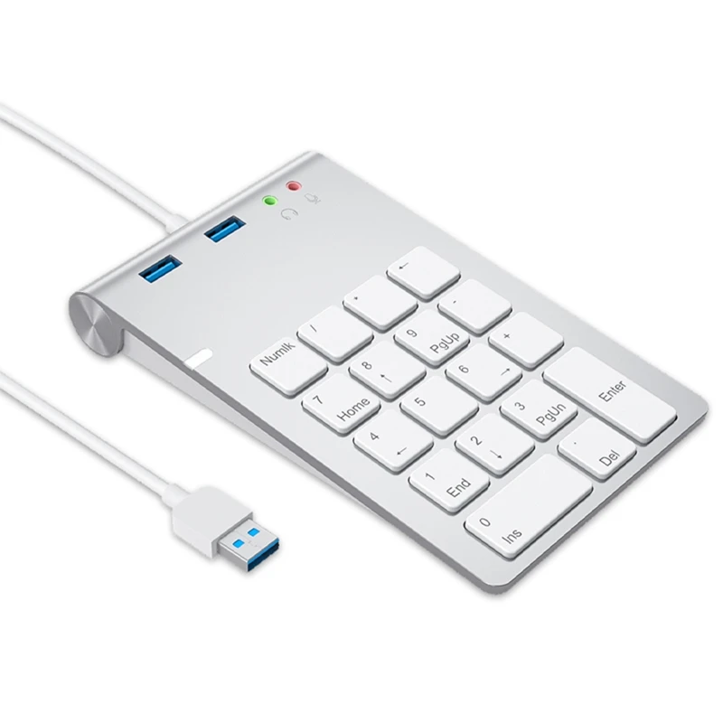 Цифровая клавиатура USB 18 клавиш с портом 3.0 концентраторами и аудиоадаптером для