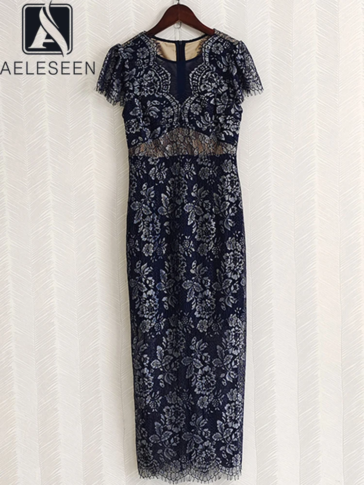 AELESEEN Runway 2022 Summer Elegant Lace Long Dresses Women Sexy Blue Short Sleeve Slim High Quality Ladies Party Sheath
AELESEEN Runway 2022 Summer Elegant Lace Long Dresses Women Sexy Blue Short Sleeve Slim High Quality Ladies Party Sheath