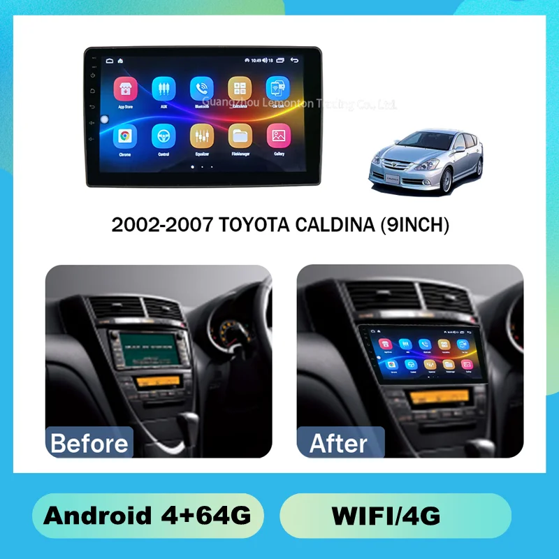 

9-дюймовый емкостный автомобильный Dvd-плеер 2002-2007 TOYOTA calдина, 1 + 16 ГБ, прочая автомобильная электроника, Lcd Lvds, емкостный сенсорный экран