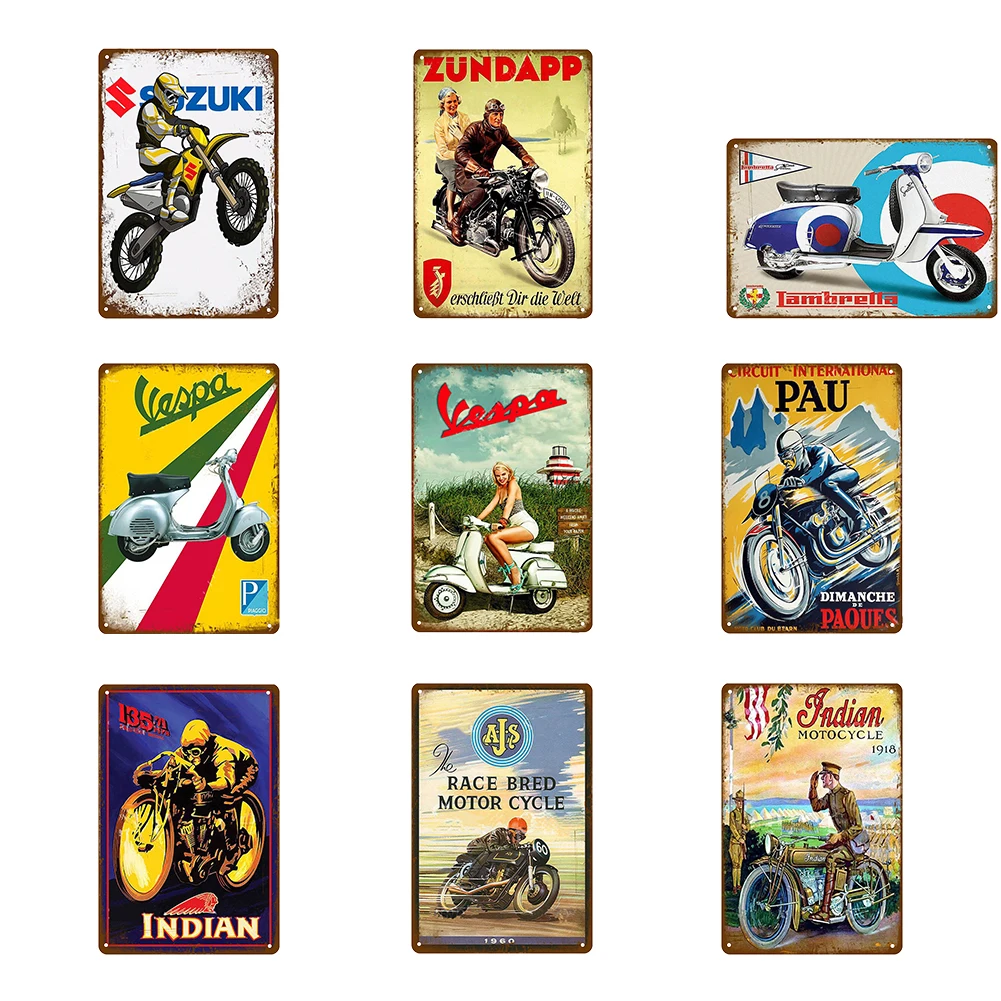 Scooter Plaque Vintage Metal Tin Sign Motorcycle Poster Retro Band Metal Wall Art for Bar Garage Man Cave Wall Decor
Scooter Plaque Vintage Metal Tin Sign Motorcycle Poster Retro Band Metal Wall Art for Bar Garage Man Cave Wall Decor