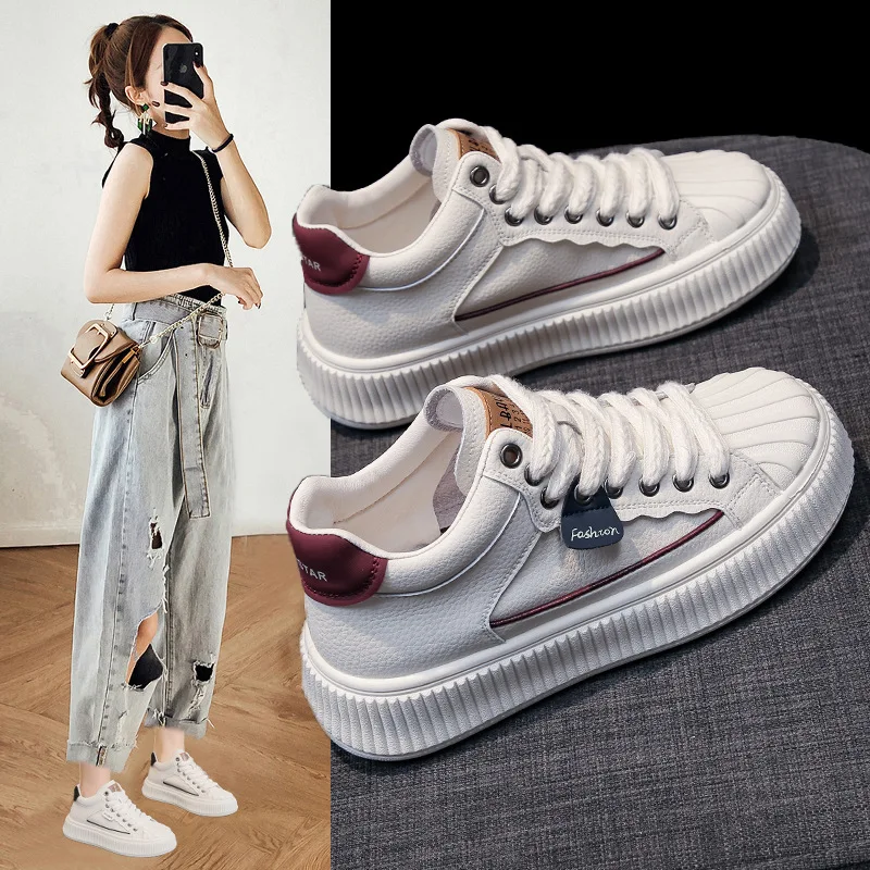 Shoes Woman Flats Autumn Casual Female Sneakers Genuine Leather All-Match Mixed Colors Wedge Basket 2023 Round Toe Clogs Platfor
Shoes Woman Flats Autumn Casual Female Sneakers Genuine Leather All-Match Mixed Colors Wedge Basket 2023 Round Toe Clogs Platfor