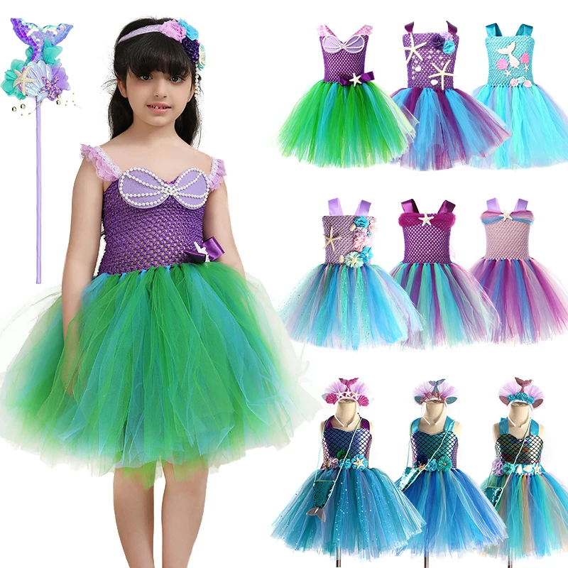 Christmas Masquerade Birthday Party Girl Tutu Rainbow Puffy Tulle Little Mermaid Dress Halloween Cosplay Princess Ariel Costume
Christmas Masquerade Birthday Party Girl Tutu Rainbow Puffy Tulle Little Mermaid Dress Halloween Cosplay Princess Ariel Costume