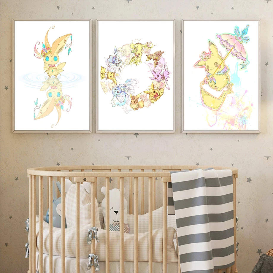Pokemon Japanese Anime Poster and Print Pikachu Eevee Leafeon Victini Canvas Painting Kids Bedroom Gifts Wall Art Decor No Frame
Pokemon Japanese Anime Poster and Print Pikachu Eevee Leafeon Victini Canvas Painting Kids Bedroom Gifts Wall Art Decor No Frame
