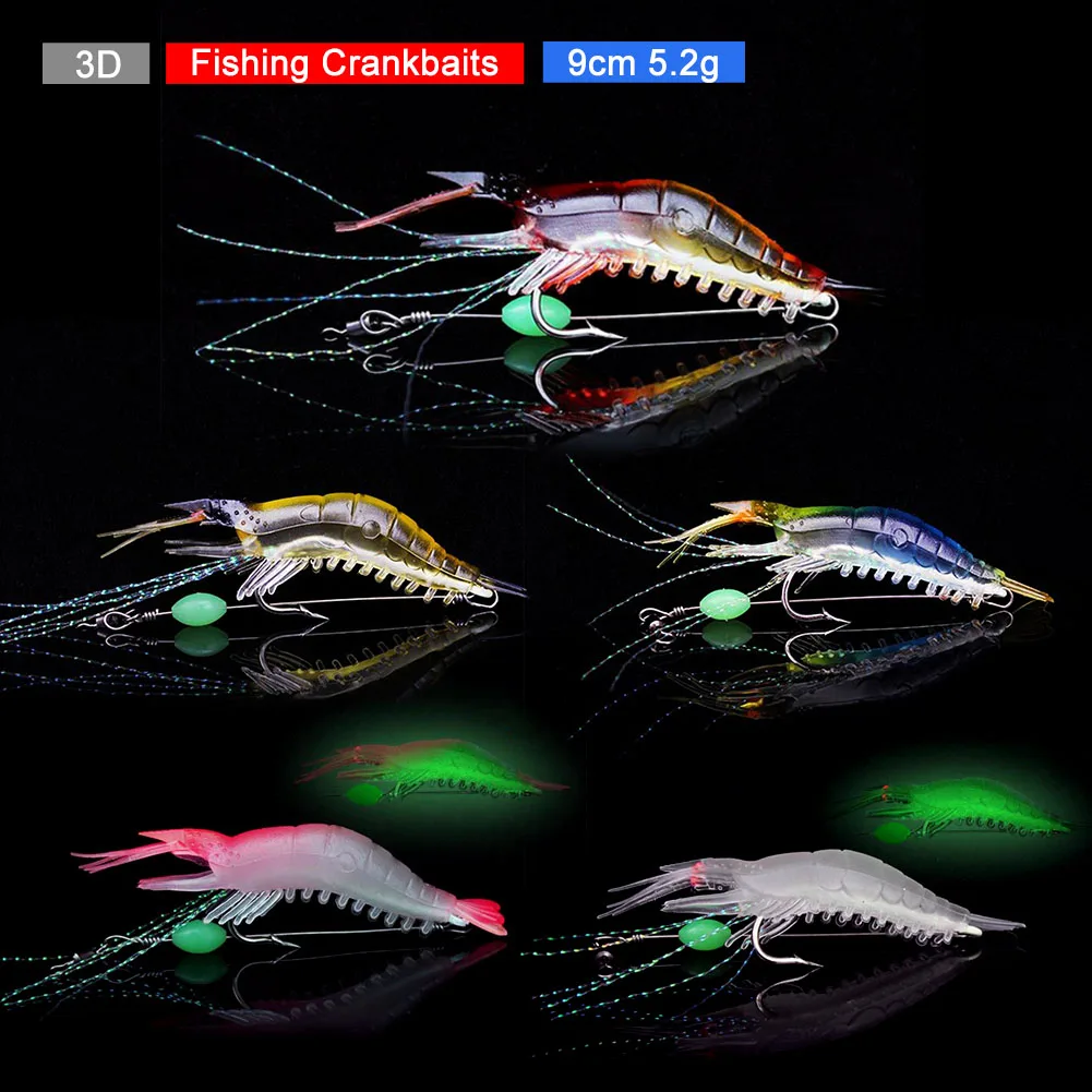 5pcs 9cm 5.2g Luminous Shrimp Lure Silicone Artificial Soft Bait With Hooks Swivel Shrimp Soft Lure Fishing Tackle Accessories
5pcs 9cm 5.2g Luminous Shrimp Lure Silicone Artificial Soft Bait With Hooks Swivel Shrimp Soft Lure Fishing Tackle Accessories