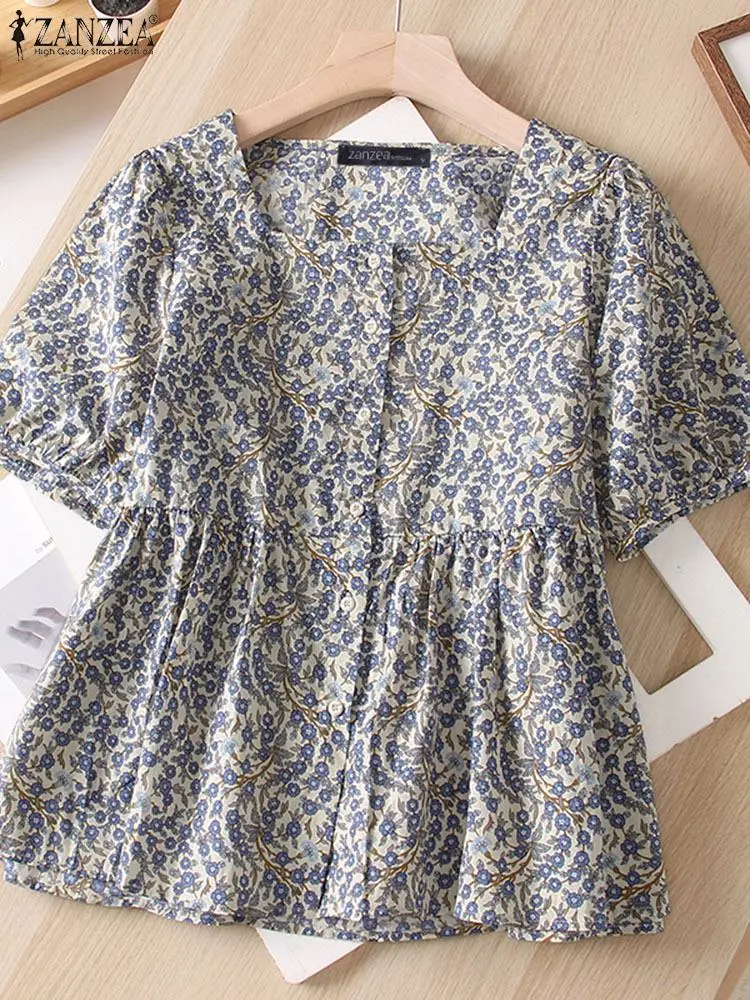 ZANZEA Vintage Short Sleeve Blouses Square Collar Cropped Tops Holiday Printing Doll Shirts 2023 Summer Casual Loose OL Tunics
ZANZEA Vintage Short Sleeve Blouses Square Collar Cropped Tops Holiday Printing Doll Shirts 2023 Summer Casual Loose OL Tunics