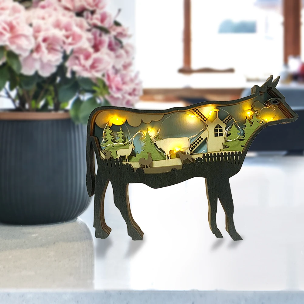 Wooden Animal Ornaments LED Light Creative Cattle Wolf Totem Office Home Decorate Crafts Figurines Desktop Night Lamp
Wooden Animal Ornaments LED Light Creative Cattle Wolf Totem Office Home Decorate Crafts Figurines Desktop Night Lamp