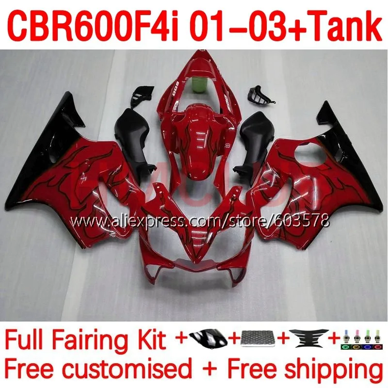 Body +Tank For HONDA CBR600 CBR 600 F4i 600F4i CBR600F4i 2001 2002 2003 600CC 01 02 03 Injection Fairing 188No.7 red black
Body +Tank For HONDA CBR600 CBR 600 F4i 600F4i CBR600F4i 2001 2002 2003 600CC 01 02 03 Injection Fairing 188No.7 red black