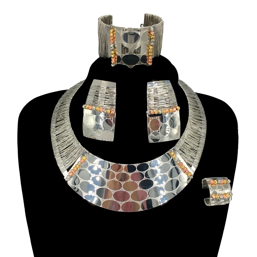 Women Luxury Dubai Brazilian Gold Colorful Necklace Earring Ring Bangle Wedding Accessories Decoration Jewelry Set FHK13807
Women Luxury Dubai Brazilian Gold Colorful Necklace Earring Ring Bangle Wedding Accessories Decoration Jewelry Set FHK13807