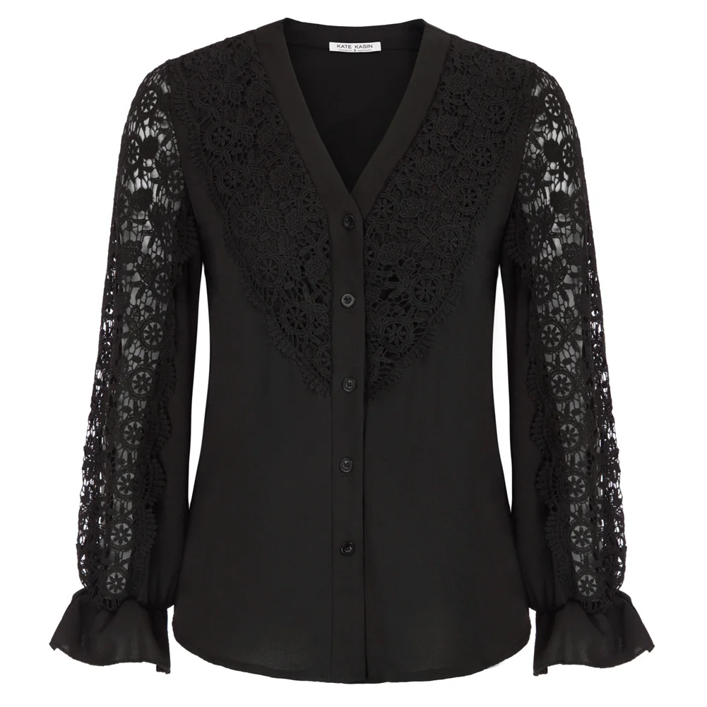 KK Women Lace Patchwork Shirt Vintage Long Sleeve V-Neck Button-up Tops Office Lady Workwear Female Soft Comfortable Blouse A30
KK Women Lace Patchwork Shirt Vintage Long Sleeve V-Neck Button-up Tops Office Lady Workwear Female Soft Comfortable Blouse A30