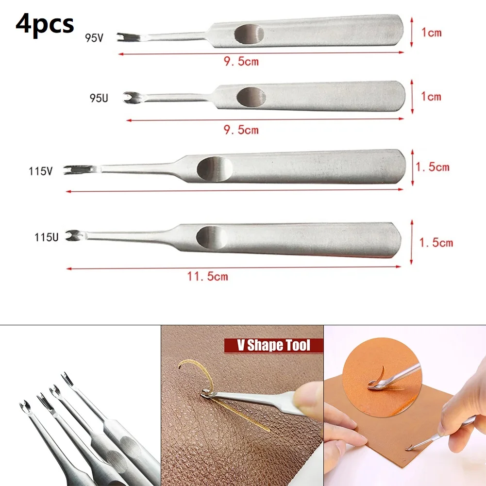 4pcs U+V Shaped Leather Stitching Skiving Tool S/L Groover Punching Tool Kit Leathercraft Hole Puncher Edge Beveler Tool Kit
4pcs U+V Shaped Leather Stitching Skiving Tool S/L Groover Punching Tool Kit Leathercraft Hole Puncher Edge Beveler Tool Kit