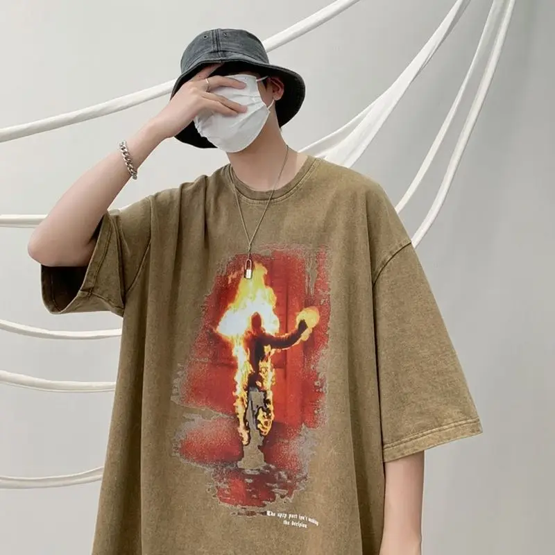 T shirt for men Summer Men's cotton tshirt Dark style Harajuku loose short-sleeved Vintage T shirt Oversized t-shirt Men clothes
T shirt for men Summer Men's cotton tshirt Dark style Harajuku loose short-sleeved Vintage T shirt Oversized t-shirt Men clothes