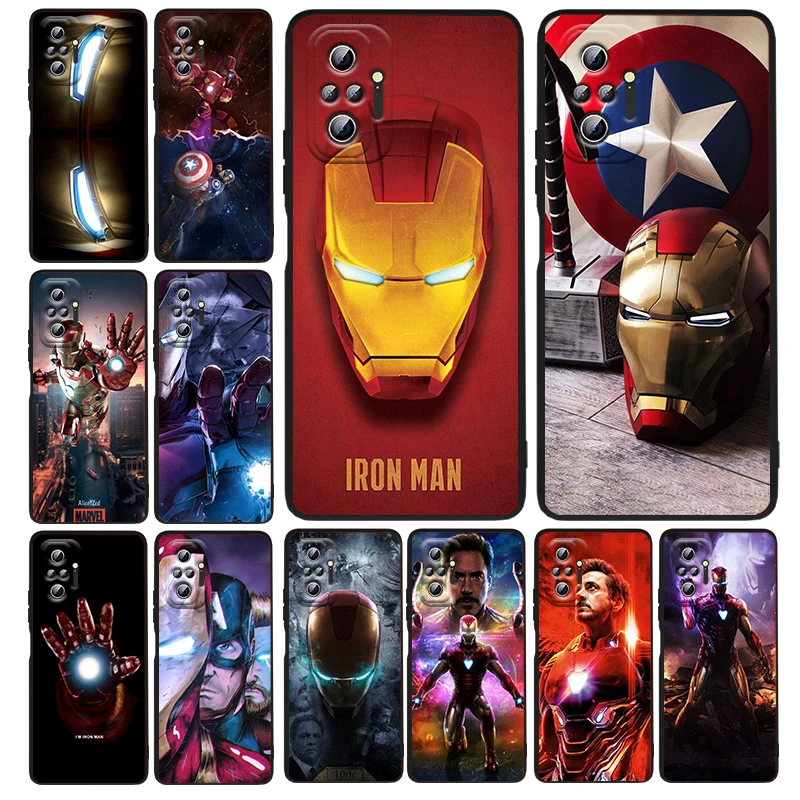 Fashion Marvel Iron Man Silicone Cover For Xiaomi Redmi Note 11E 11S 11 11T 10 10S 9 9T 9S 8 8T Pro 5G 7 5 Black Phone Case
Fashion Marvel Iron Man Silicone Cover For Xiaomi Redmi Note 11E 11S 11 11T 10 10S 9 9T 9S 8 8T Pro 5G 7 5 Black Phone Case