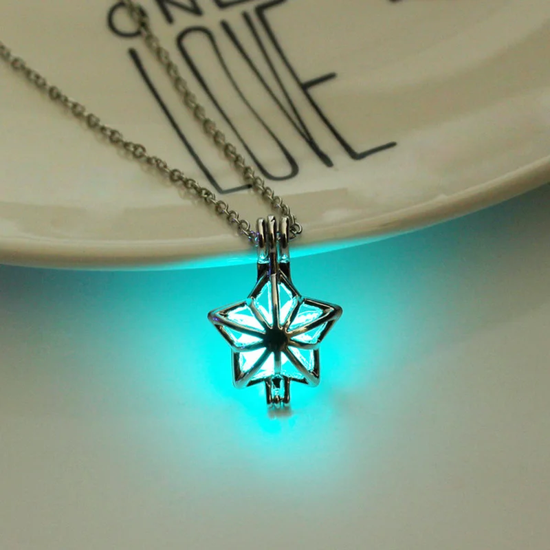 Новые светящиеся ожерелья-подвески со звездой для женщин и мужчин подростковое