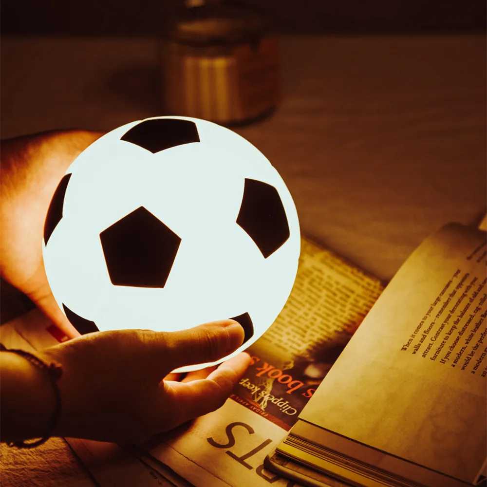 Silicone Football LED Night Light Touch Sensor Dimmable USB Rechargeable Bedroom Bedside Lamp for Children Kids Baby Fans Gift
Silicone Football LED Night Light Touch Sensor Dimmable USB Rechargeable Bedroom Bedside Lamp for Children Kids Baby Fans Gift